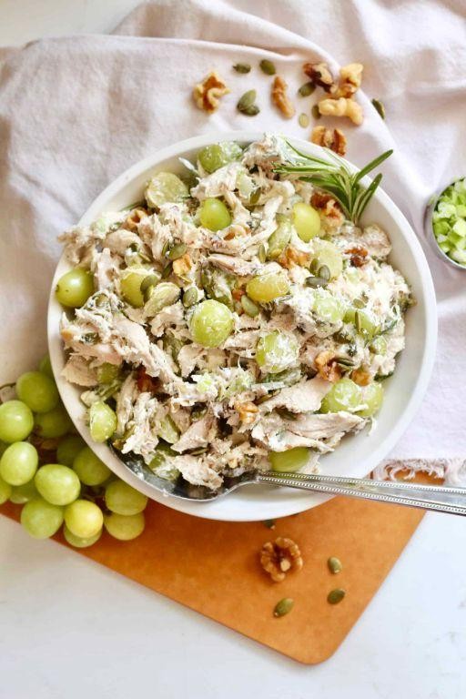 Silkie Chicken Salad with Grapes and Walnuts