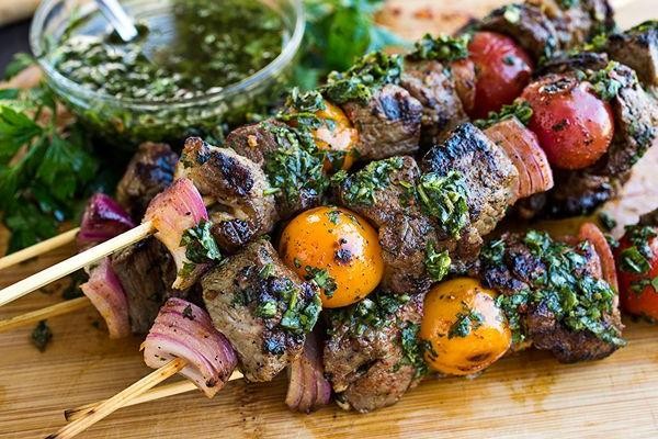 Simple Grilled Steak Kebabs