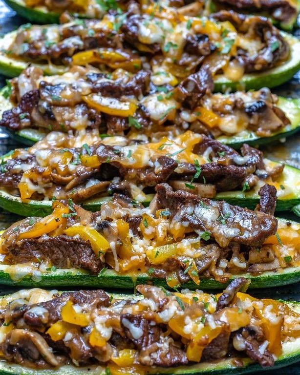 Sirloin Stuffed Zucchini Boats