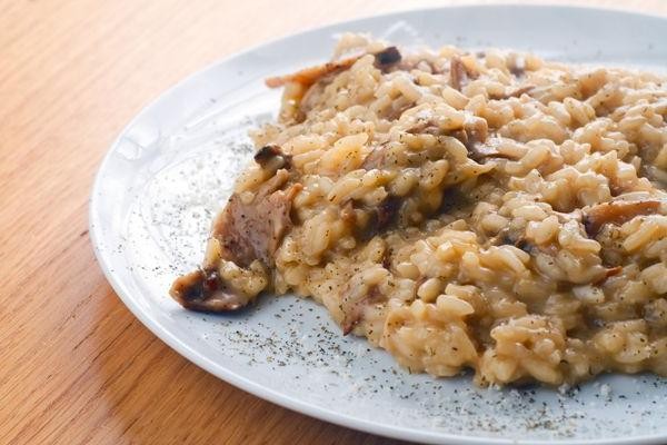 Skinless Longanisa and Mushroom Risotto