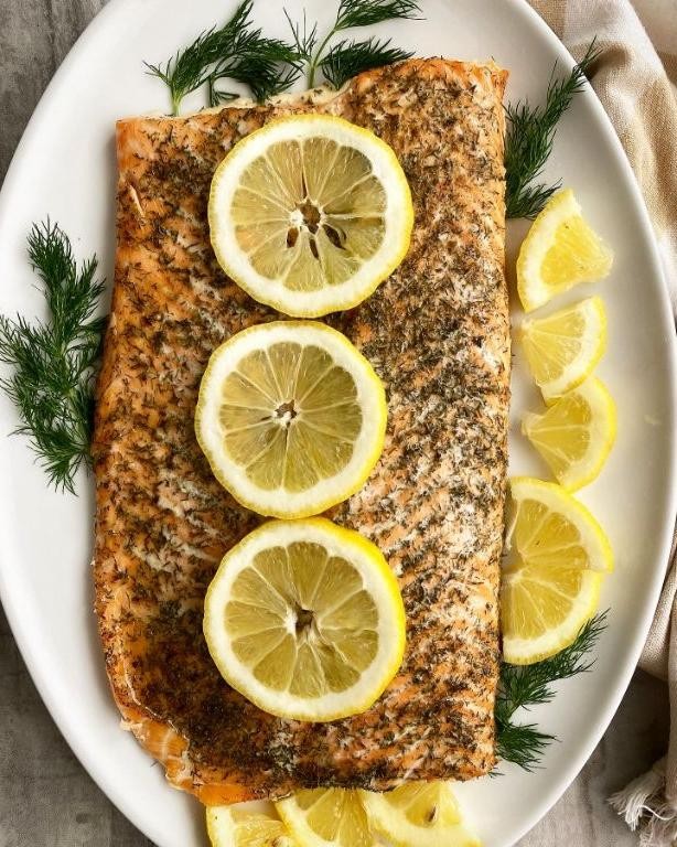 Slow Cooked Salmon with Dill and Lemon
