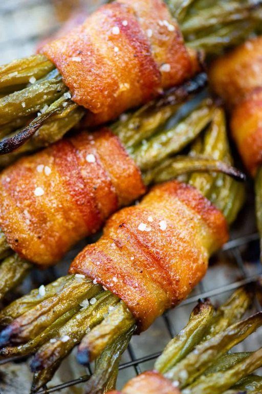 Slow Cooker Bacon Wrapped Green Beans