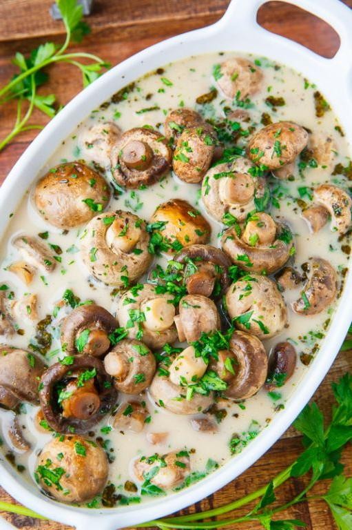 Slow Cooker Buttery Herb Mushrooms