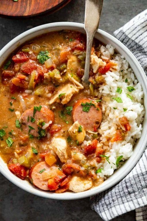 Slow Cooker Chicken and Sausage Gumbo
