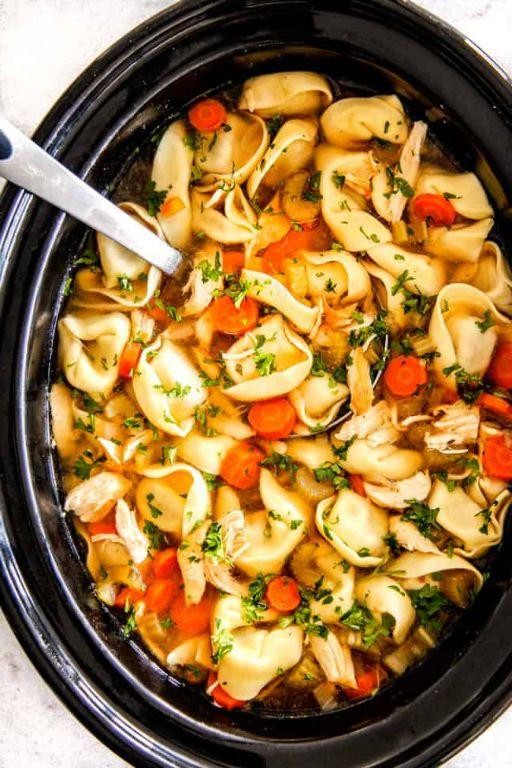Slow Cooker Chicken and Tortellini Stew