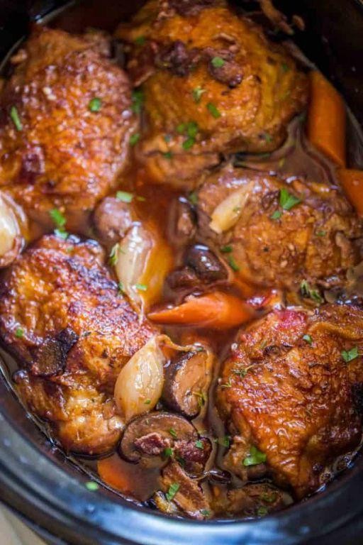 Slow Cooker Chicken in Red Wine