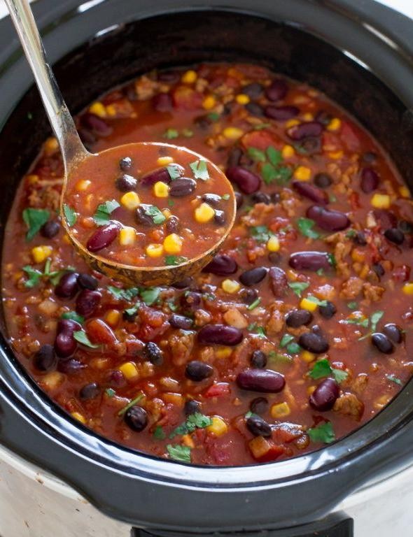 Slow Cooker Ground Turkey Chili