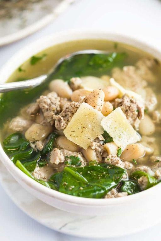 Slow Cooker Ground Turkey and White Bean Soup