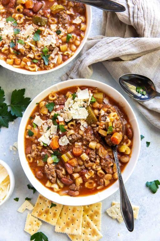 Slow Cooker Hamburger Minestrone