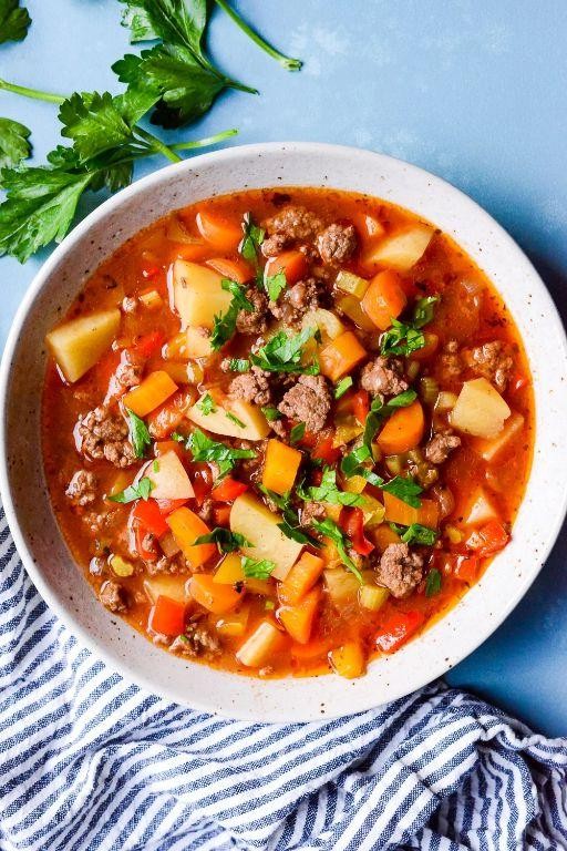 Slow Cooker Hamburger Soup