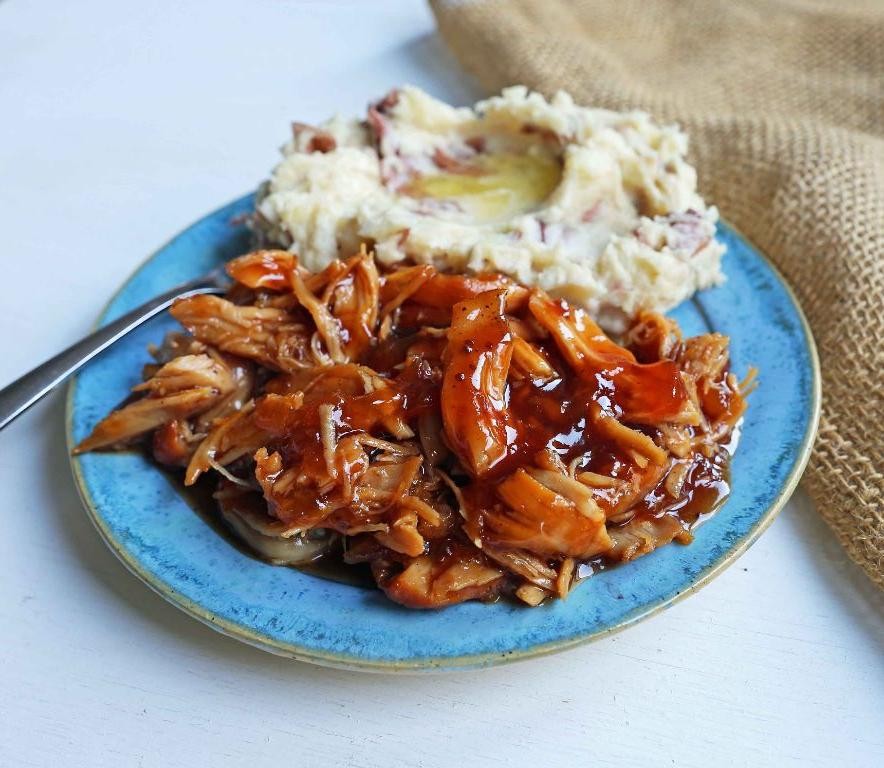 Slow Cooker Peach BBQ Chicken