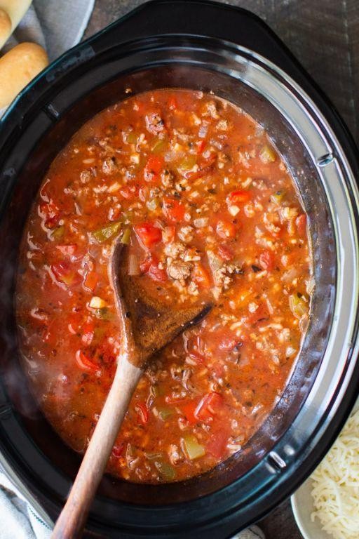 Slow Cooker Stuffed Pepper Soup