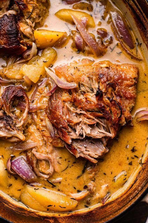 Slow-Roasted Pork Shoulder with Apples