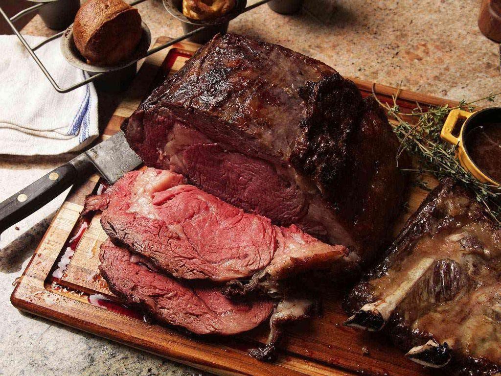Slow-Roasted Standing Rib Roast with Red Wine Jus