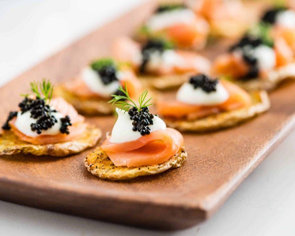 Smoked Salmon and Chopped Liver Canapés