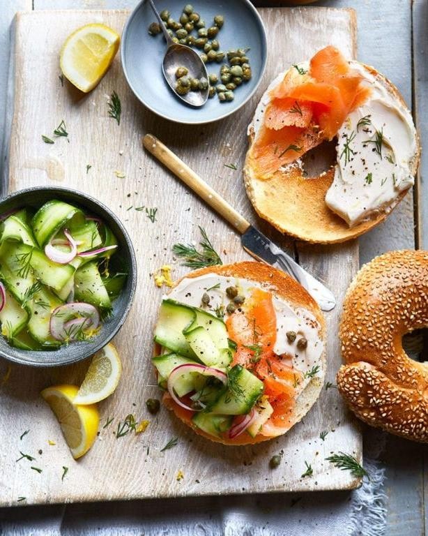 Smoked Salmon and Cream Cheese Bagels