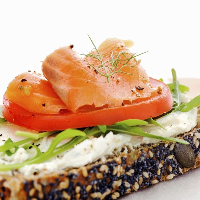 Smoked Salmon and Cream Cheese Open Faced Sandwich