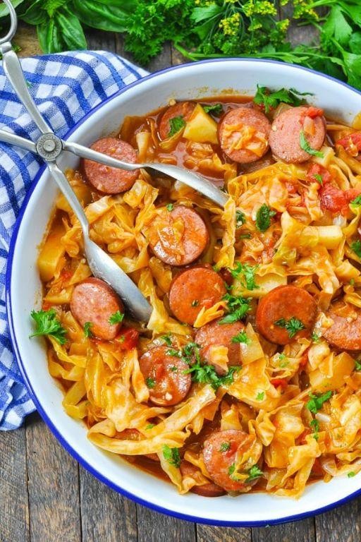 Smoked Sausage and Cabbage Casserole