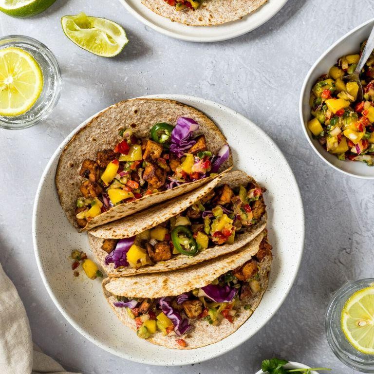 Smoked Tofu Tacos with Mango Salsa