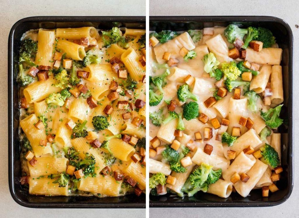 Smoked Tofu and Broccoli Alfredo