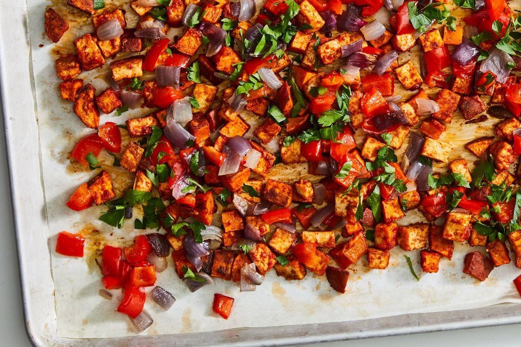 Smoked Tofu and Sweet Potato Hash