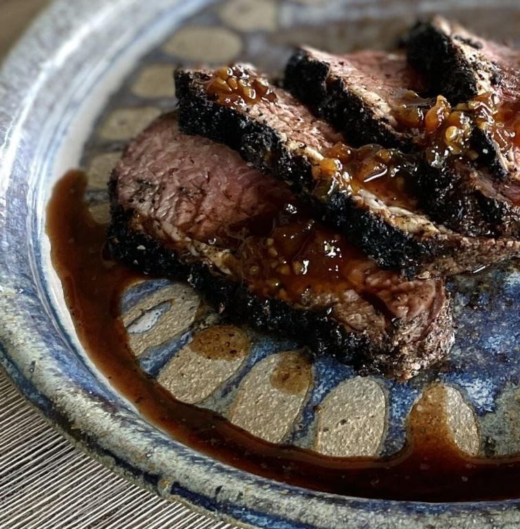 Smoked Tri Tip with Honey Garlic Sauce