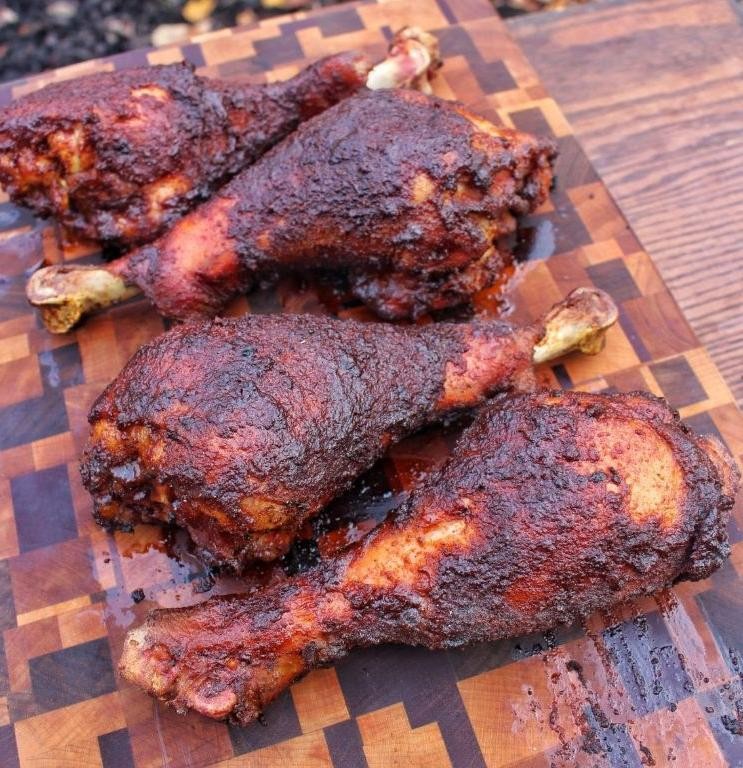 Smoked Turkey Legs with Barbecue Sauce