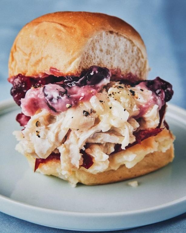 Smoked Turkey Sliders with Cranberry Mayo