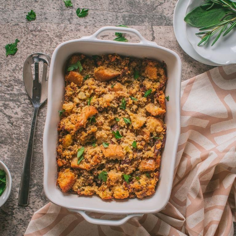 Smoked Turkey and Cornbread Casserole