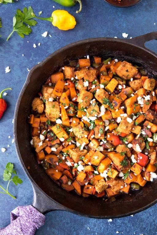 Smoked Turkey and Sweet Potato Hash