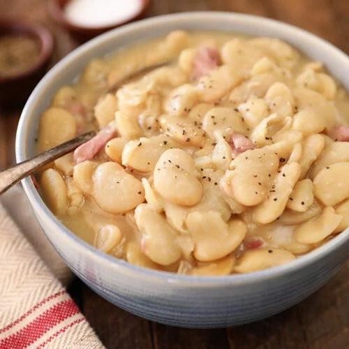 Southern Style Dried Lima Beans with Ham