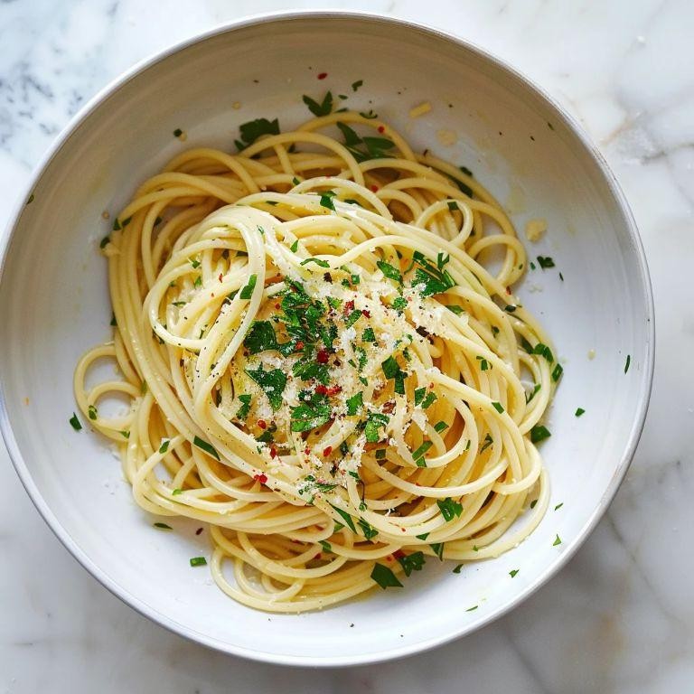 Spaghetti Aglio e Olio with Parmesan Cheese