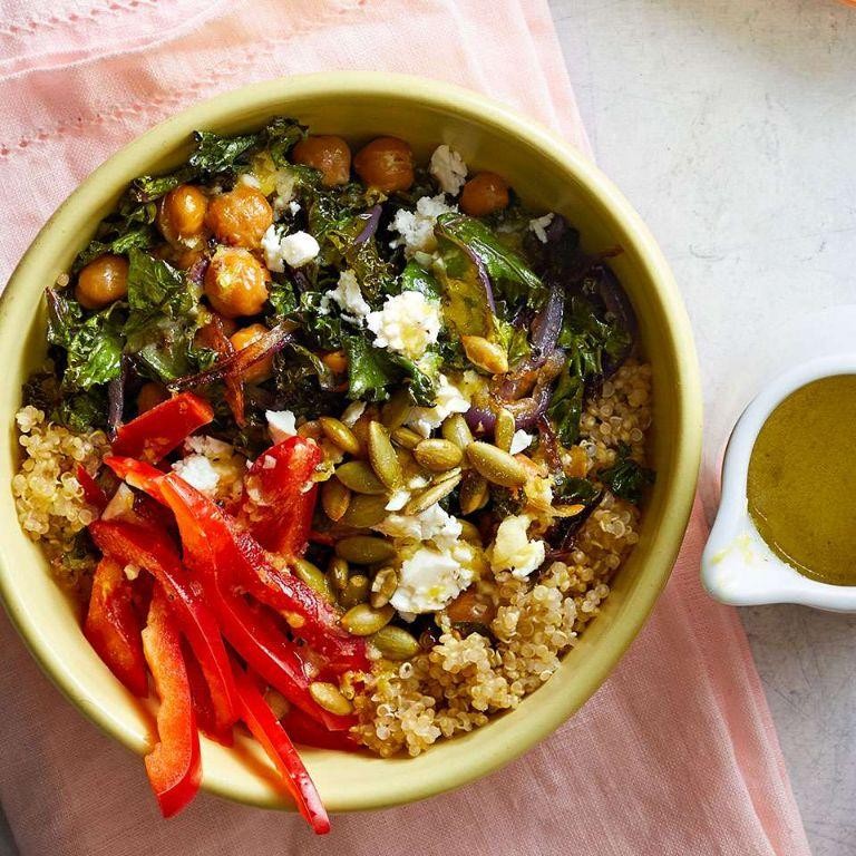 Spelt and Chickpea Grain Bowl with Lemon Vinaigrette