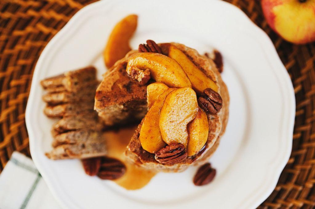 Spiced Buckwheat Pancakes with Caramelized Apples