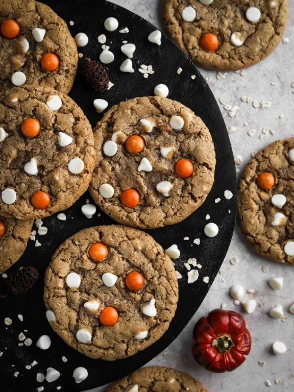 Spiced Monster Cookies with Cinnamon and Nutmeg