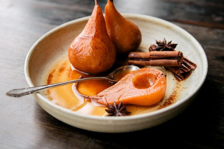 Spiced Poached Pears with Star Anise