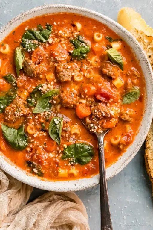 Spicy Acini de Pepe with Sausage