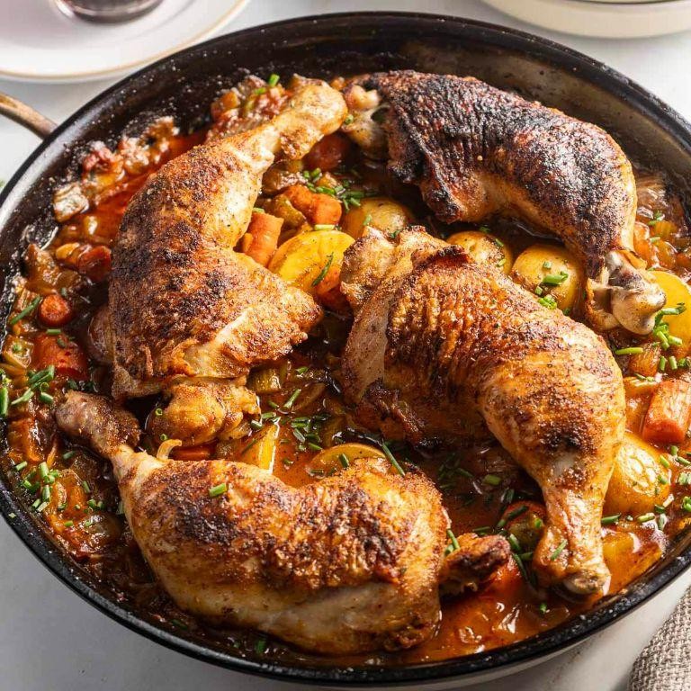 Spicy Cajun Chicken Leg Quarter Casserole