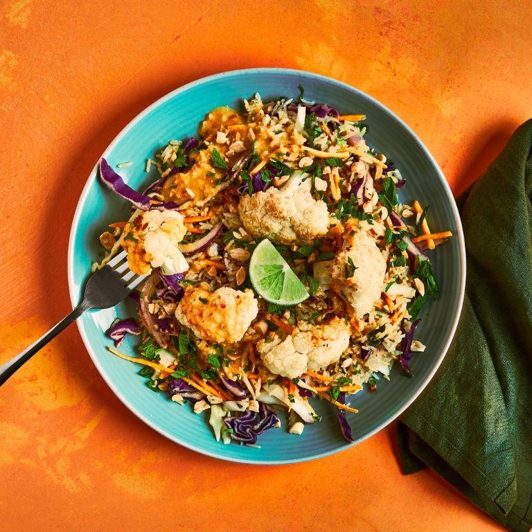 Spicy Cauliflower Salad with Peanut Dressing