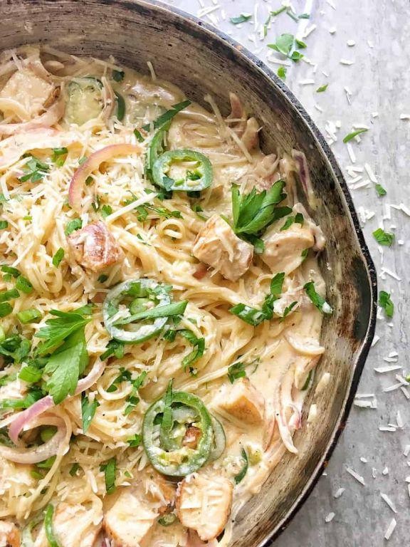 Spicy Chicken Alfredo with Jalapenos