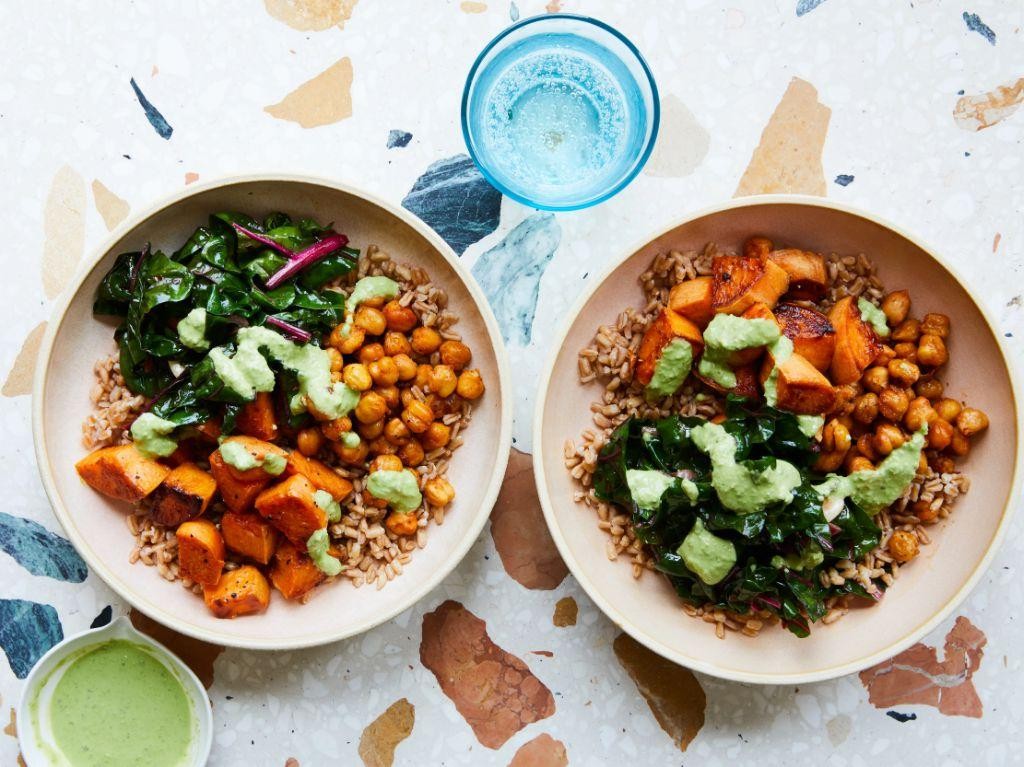 Spicy Chickpea and Sweet Potato Buddha Bowl