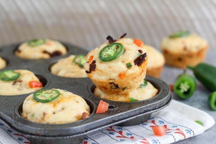 Spicy Chorizo Mini Cornbread Muffins