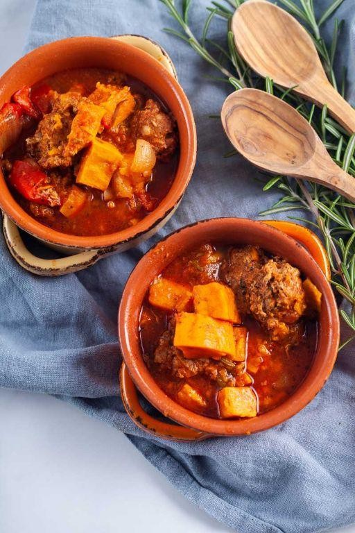 Spicy Crockpot Sweet Potato and Sausage Stew