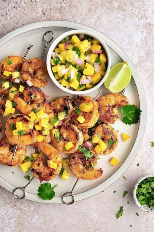 Spicy Grilled Shrimp with Mango Salsa