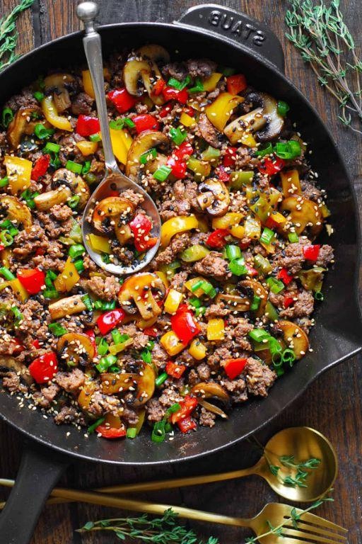 Spicy Hamburger Skillet with Peppers