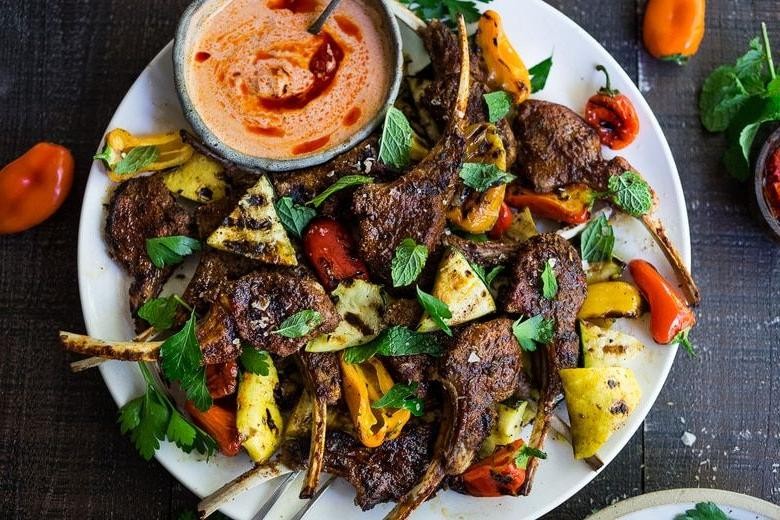 Spicy Harissa Grilled Lamb Chops