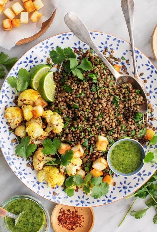 Spicy Indian Lentil Salad with Curry Dressing