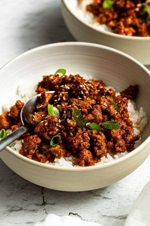 Spicy Korean Ground Turkey Stir Fry