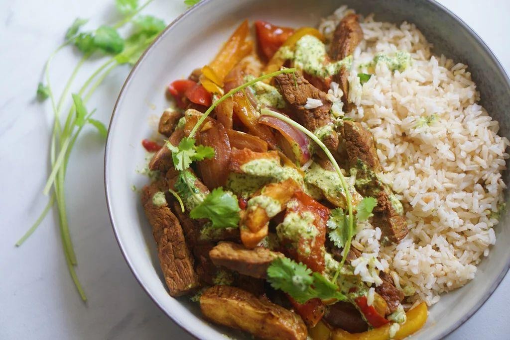Spicy Lomo Saltado with Aji Amarillo