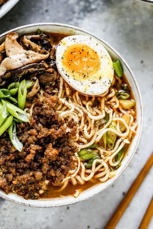 Spicy Miso Soup with Ground Pork